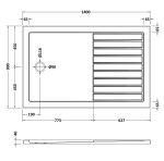Rectangular Walk-In Shower Tray 1400 x 900 - Image 3