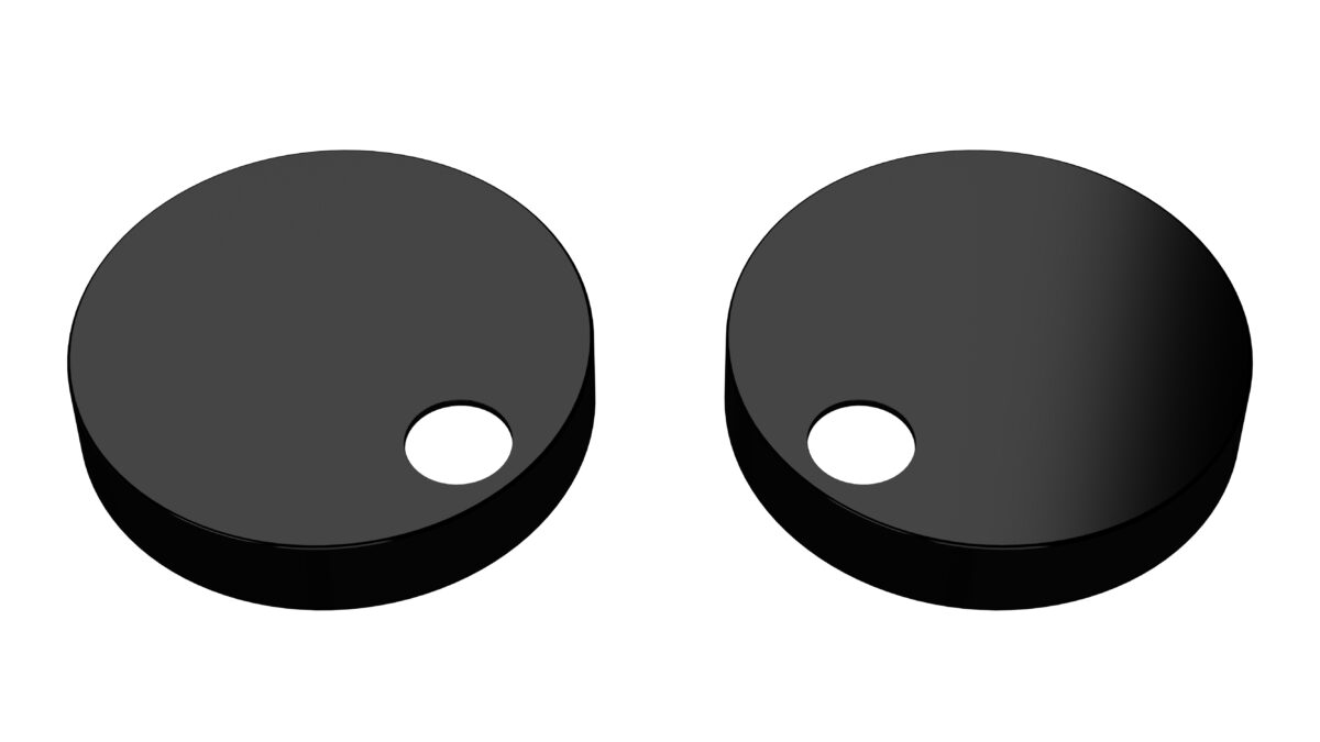 Matt Black Toilet Seat Cover Caps - Image 1