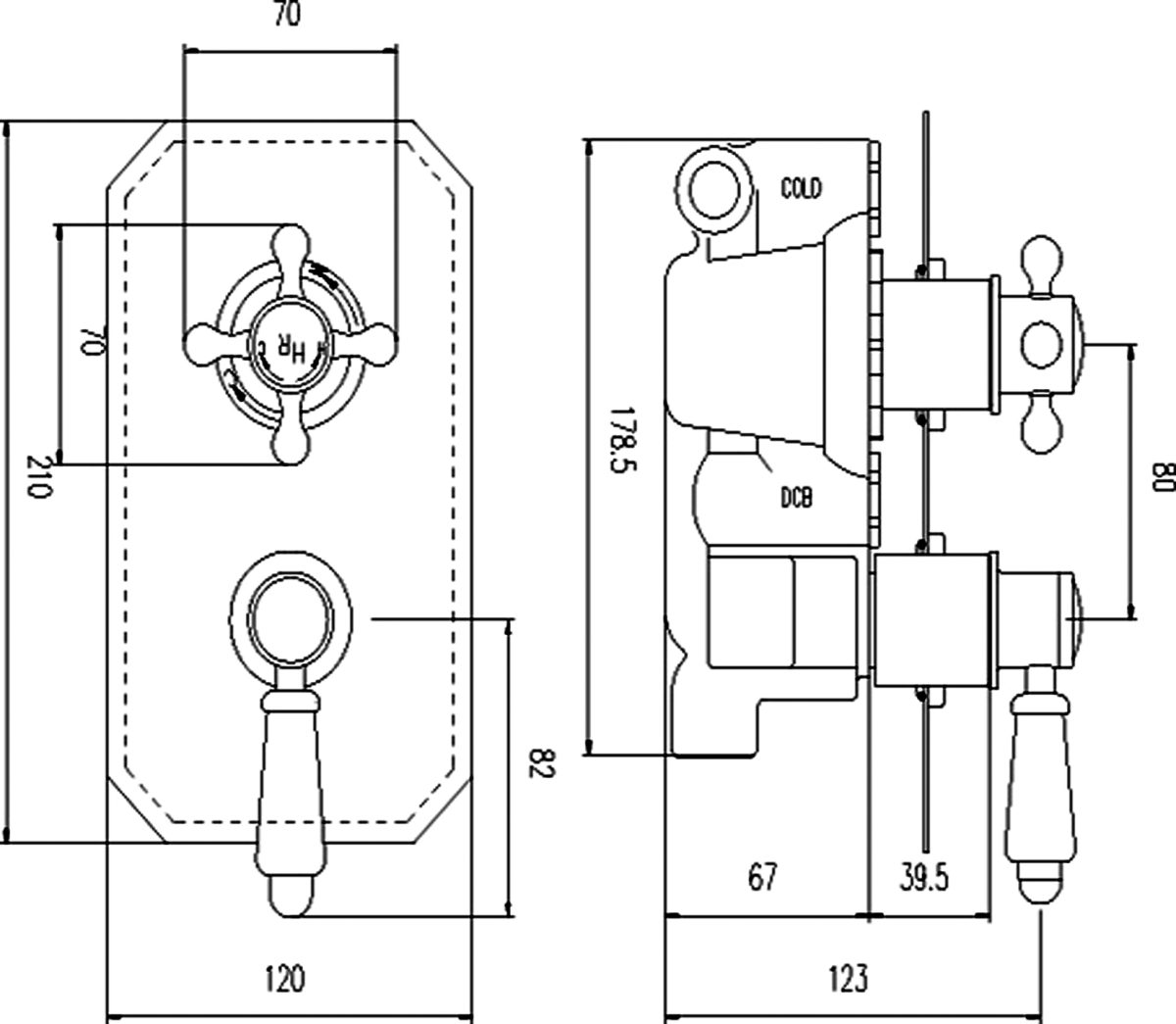 Twin Concealed Shower Valve with Diverter - Image 2