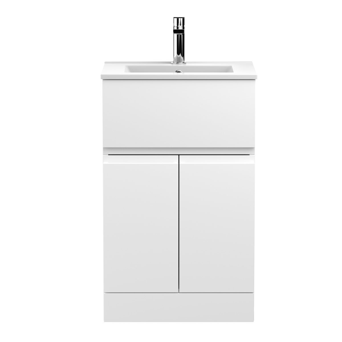 500mm Floor Standing 2-Door/Drawer Vanity Unit & Basin 2 - Image 1