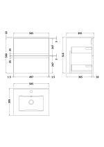 500mm Wall Hung 2-Drawer Vanity Unit & Basin 2 - Image 3
