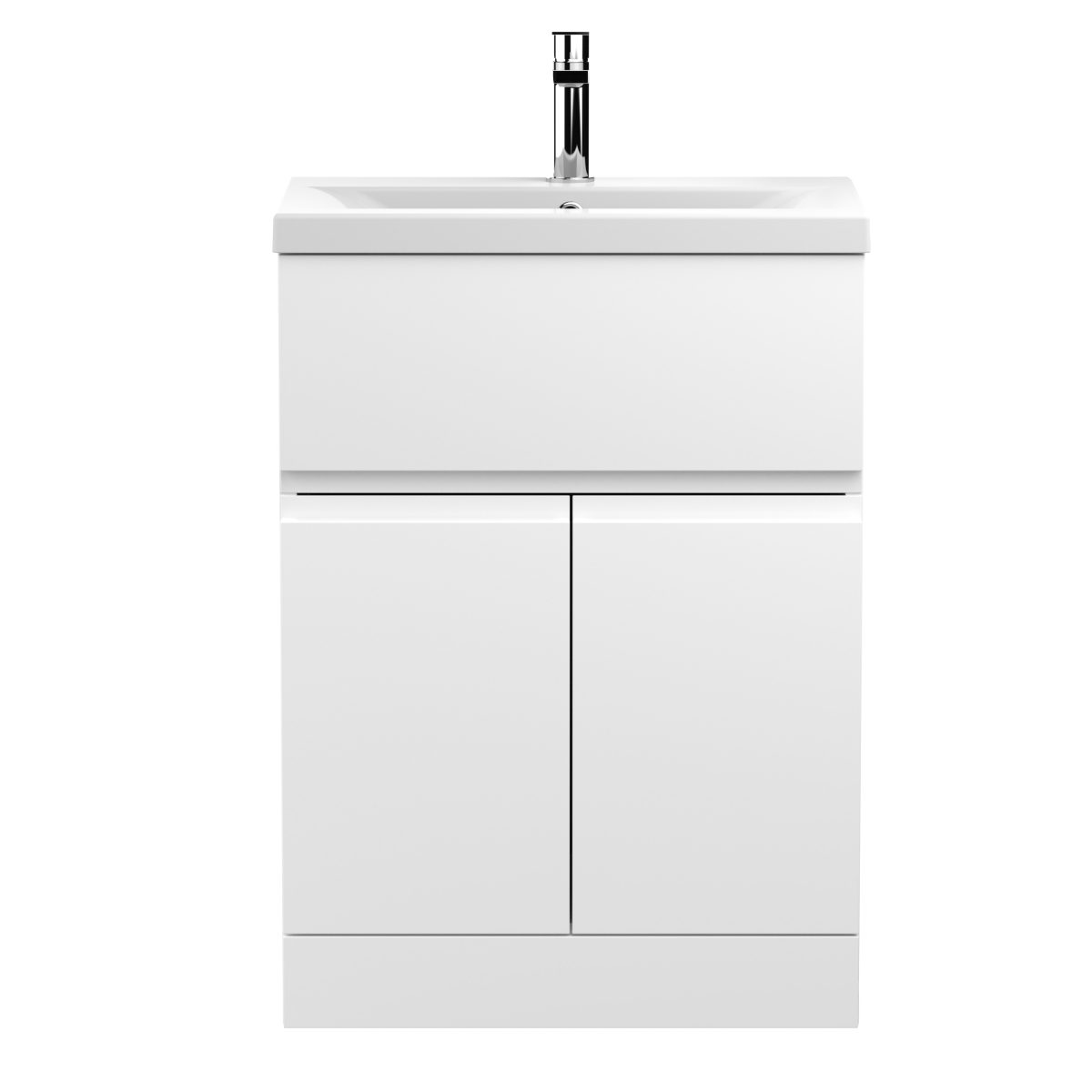 600mm Floor Standing 2-Door/Drawer Vanity Unit & Basin 1 - Image 1