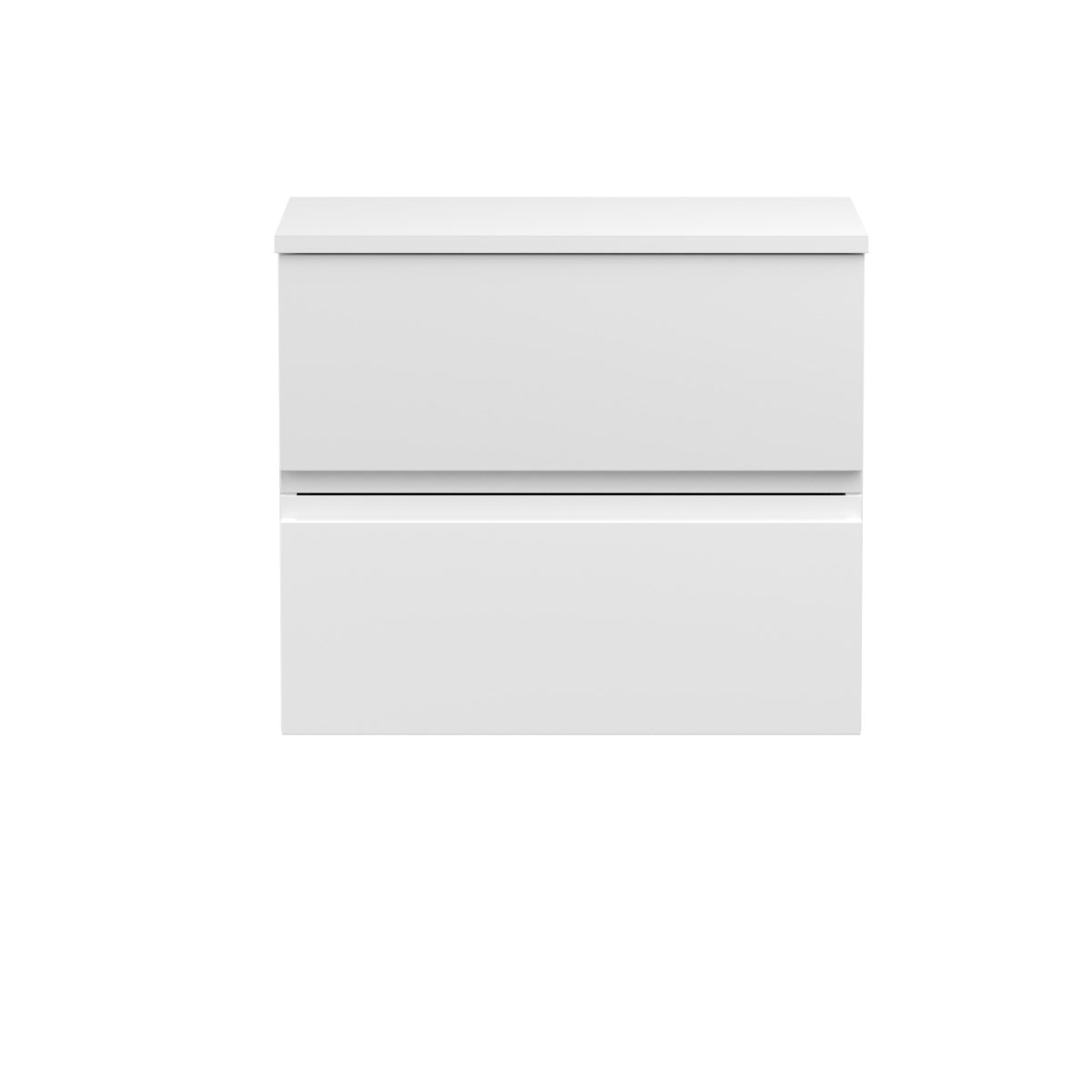 600mm Wall Hung 2-Drawer Vanity Unit & Worktop - Image 1