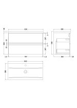 800mm Wall Hung 2-Drawer Vanity Unit & Basin 1 - Image 3