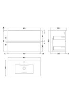 800mm Wall Hung 2-Drawer Vanity Unit & Basin 2 - Image 3