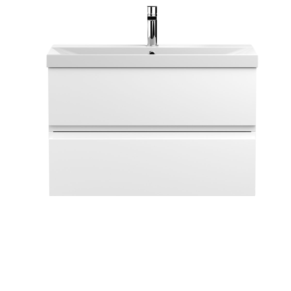 800mm Wall Hung 2-Drawer Vanity Unit & Basin 3 - Image 1