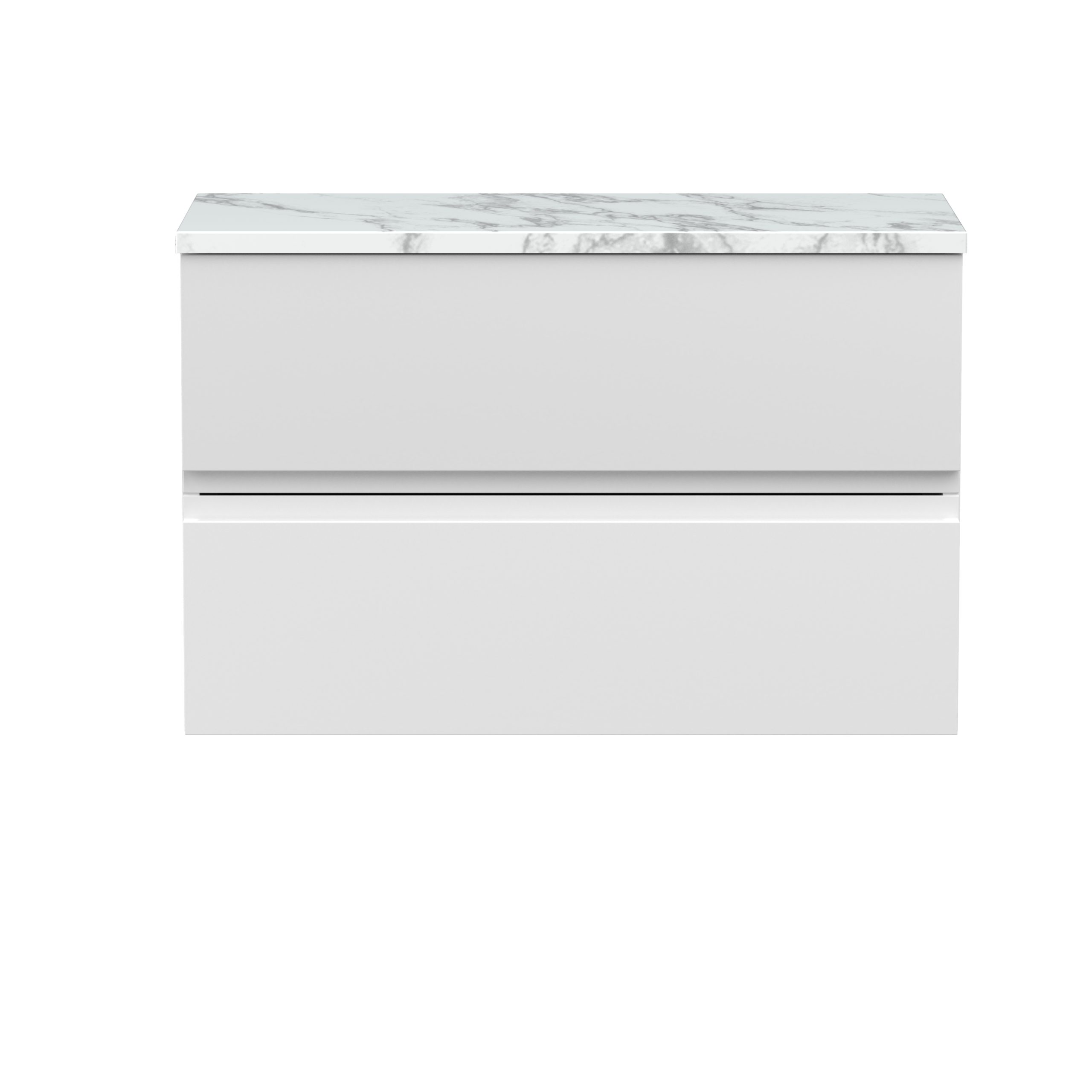 urb106lcm_furn_v1_co.jpg 800mm Wall Hung 2-Drawer Unit & Laminate Worktop - Image 1