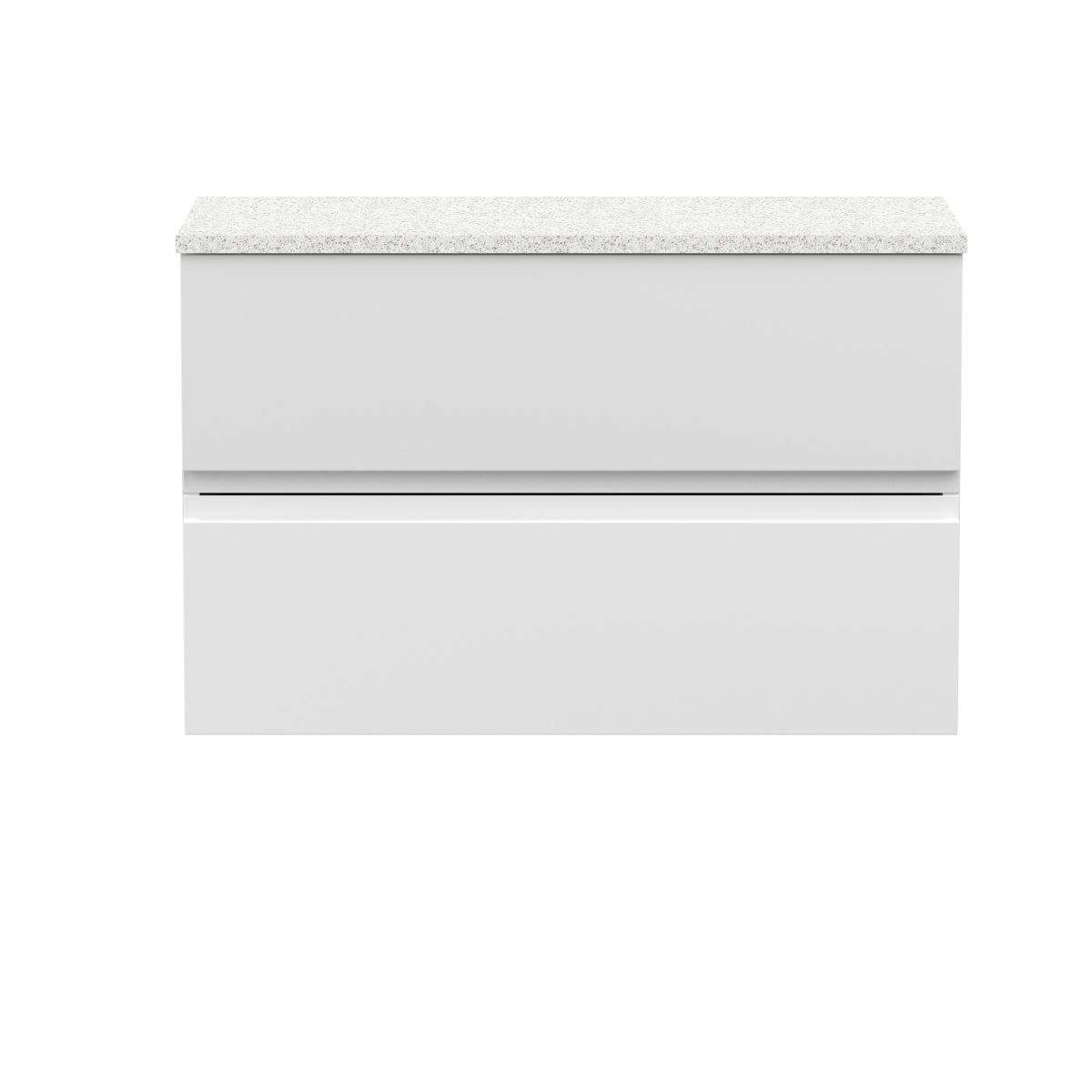 800mm Wall Hung 2-Drawer Vanity Unit & Laminate Worktop - Image 1