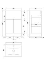 500mm Floor Standing 2 Door/Drawer Vanity & Basin 2 - Image 3