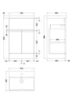 500mm Floor Standing 2 Door/Drawer Vanity & Basin 3 - Image 3