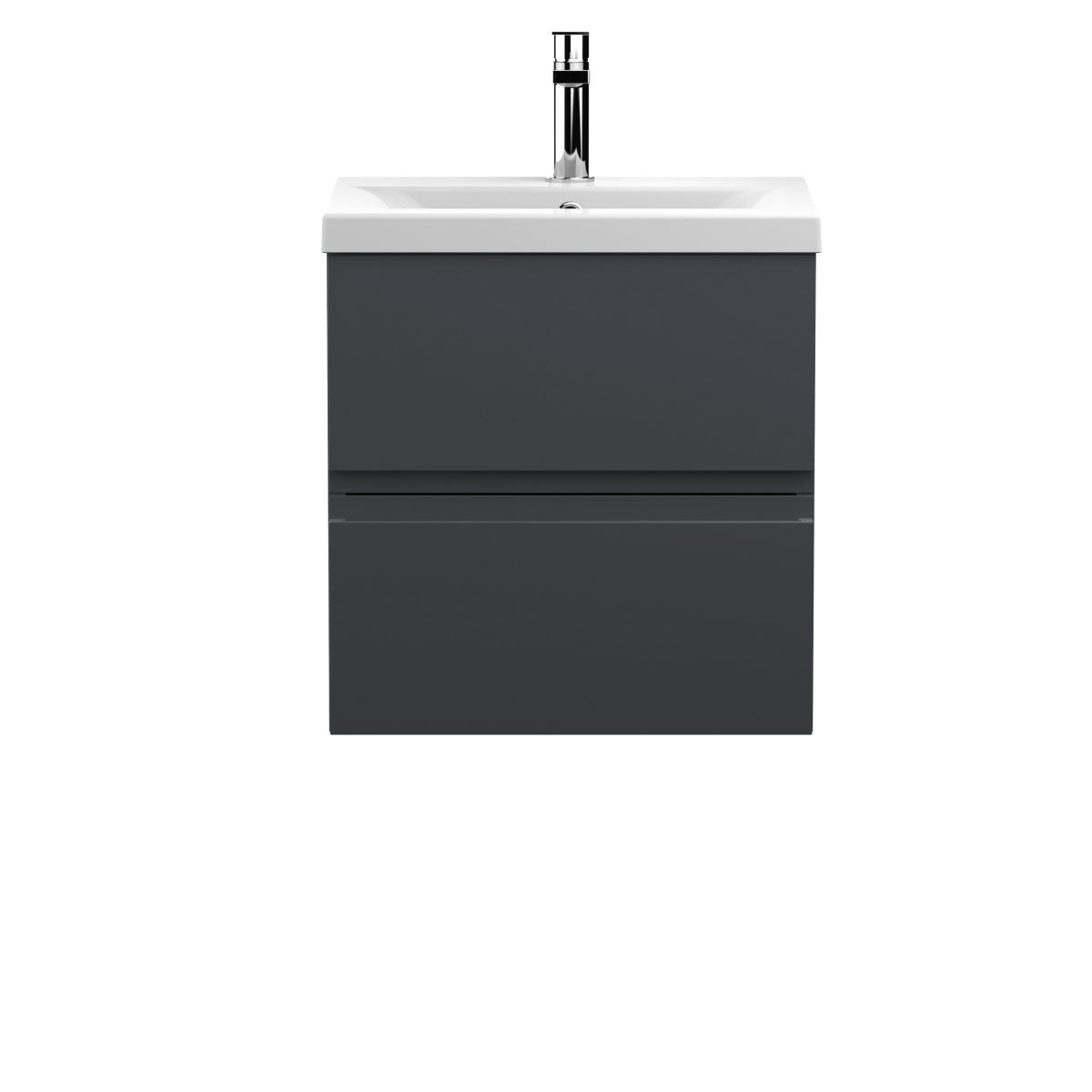 500mm Wall Hung 2 Drawer Vanity & Basin 1 - Image 1