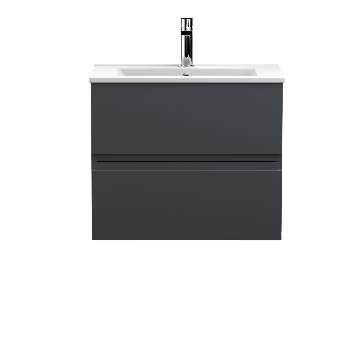 600mm Wall Hung 2 Drawer Vanity & Basin 2 - Image 1