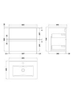 600mm Wall Hung 2 Drawer Vanity & Basin 2 - Image 3