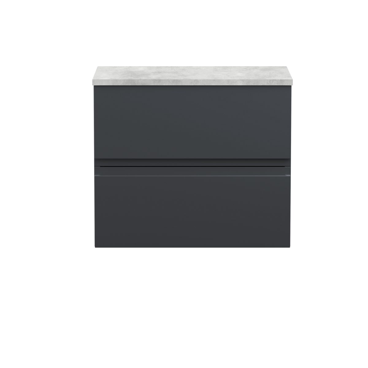 600mm Wall Hung 2 Drawer Vanity & Laminate Top - Image 1