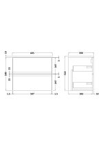 600mm Wall Hung 2 Drawer Vanity & Worktop - Image 2