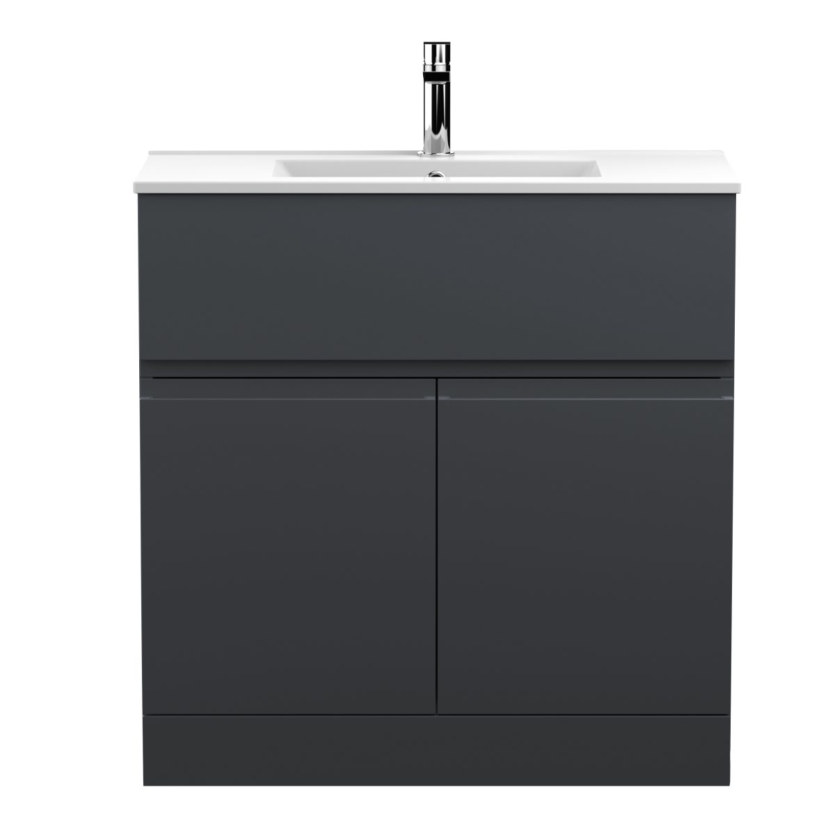 800mm Floor Standing 2 Door/Drawer Vanity & Basin 2 - Image 1