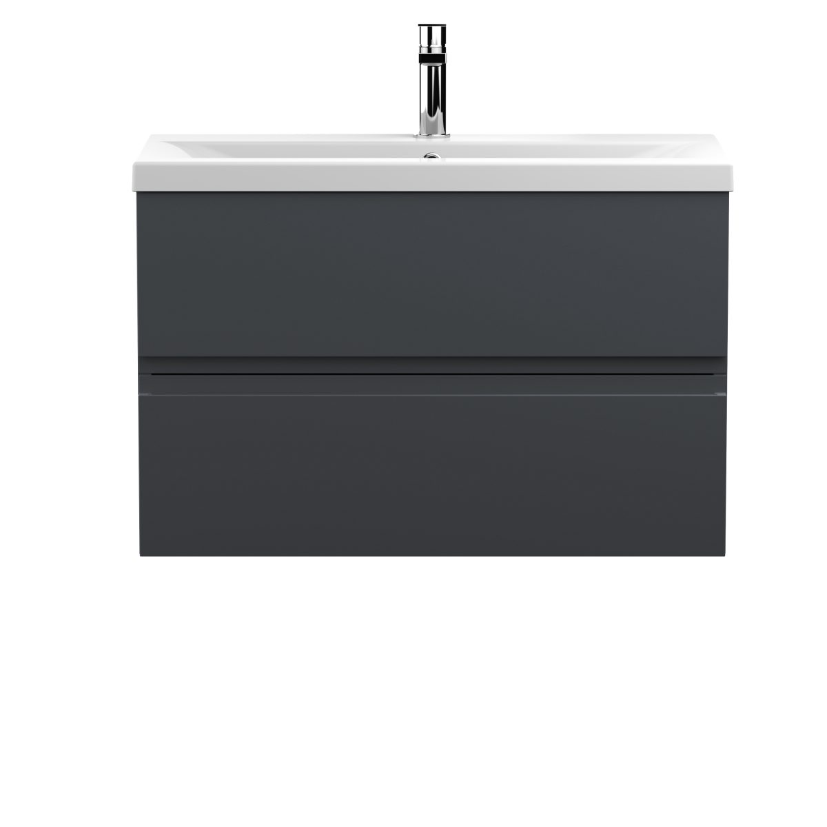800mm Wall Hung 2 Drawer Vanity & Basin 1 - Image 1