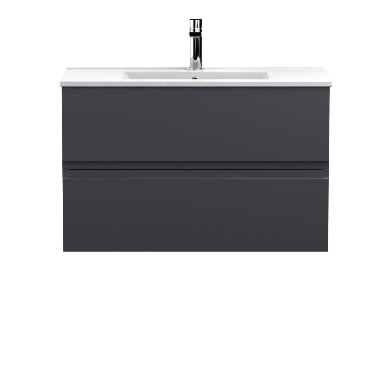 800mm Wall Hung 2 Drawer Vanity & Basin 2 - Image 1