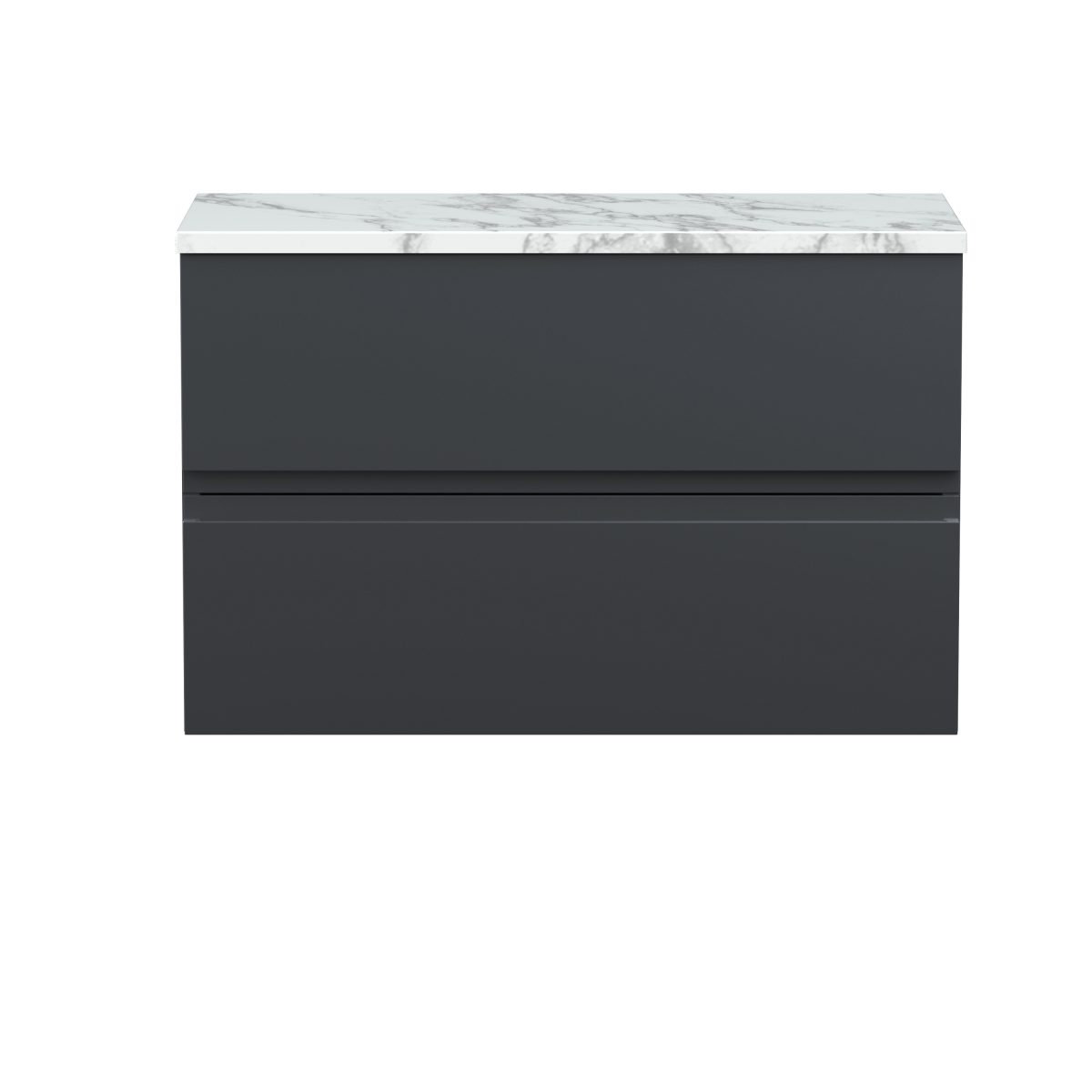 800mm Wall Hung 2-Drawer Unit & Laminate Worktop - Image 1