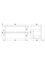 800mm Wall Hung 2 Drawer Vanity & Worktop - Image 2