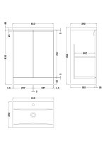 600mm Floor Standing 2 Door Vanity & Basin 1 - Image 3