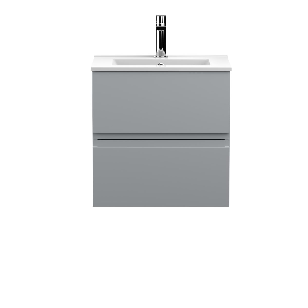 500mm Wall Hung 2-Drawer Vanity Unit & Basin 2 - Image 1