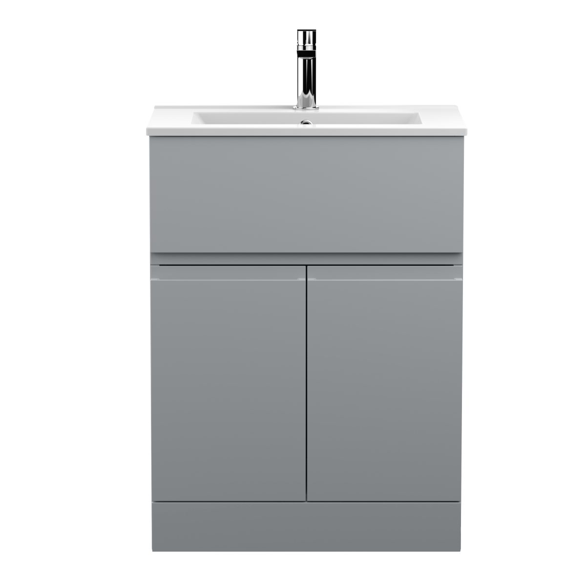 600mm Floor Standing 2-Door/Drawer Vanity Unit & Basin 2 - Image 1
