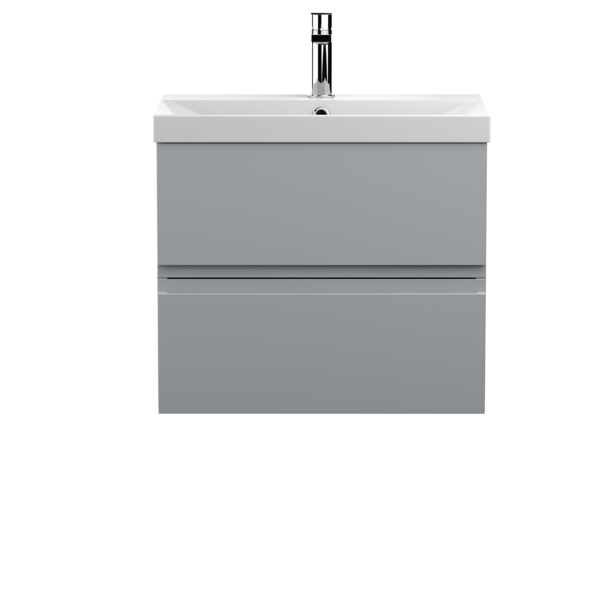 600mm Wall Hung 2-Drawer Vanity Unit & Basin 3 - Image 1