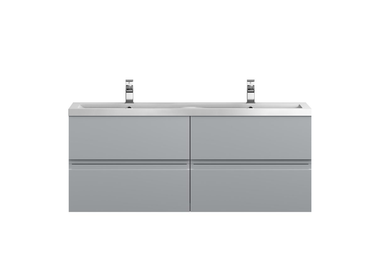 1200 Wall Hung 4 Drawer Vanity & Double Basin - Image 1