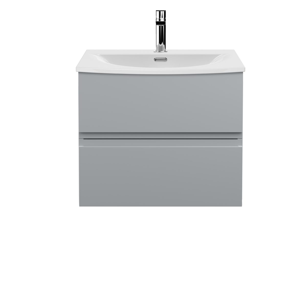 600mm Wall Hung 2 Drawer Vanity Unit & Basin 4 - Image 1