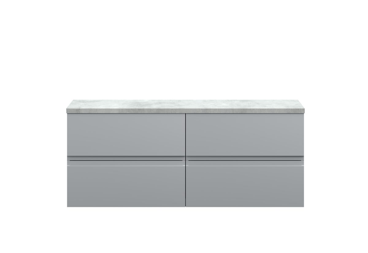 1200mm Wall Hung 4-Drawer Unit & Laminate Worktop - Image 1