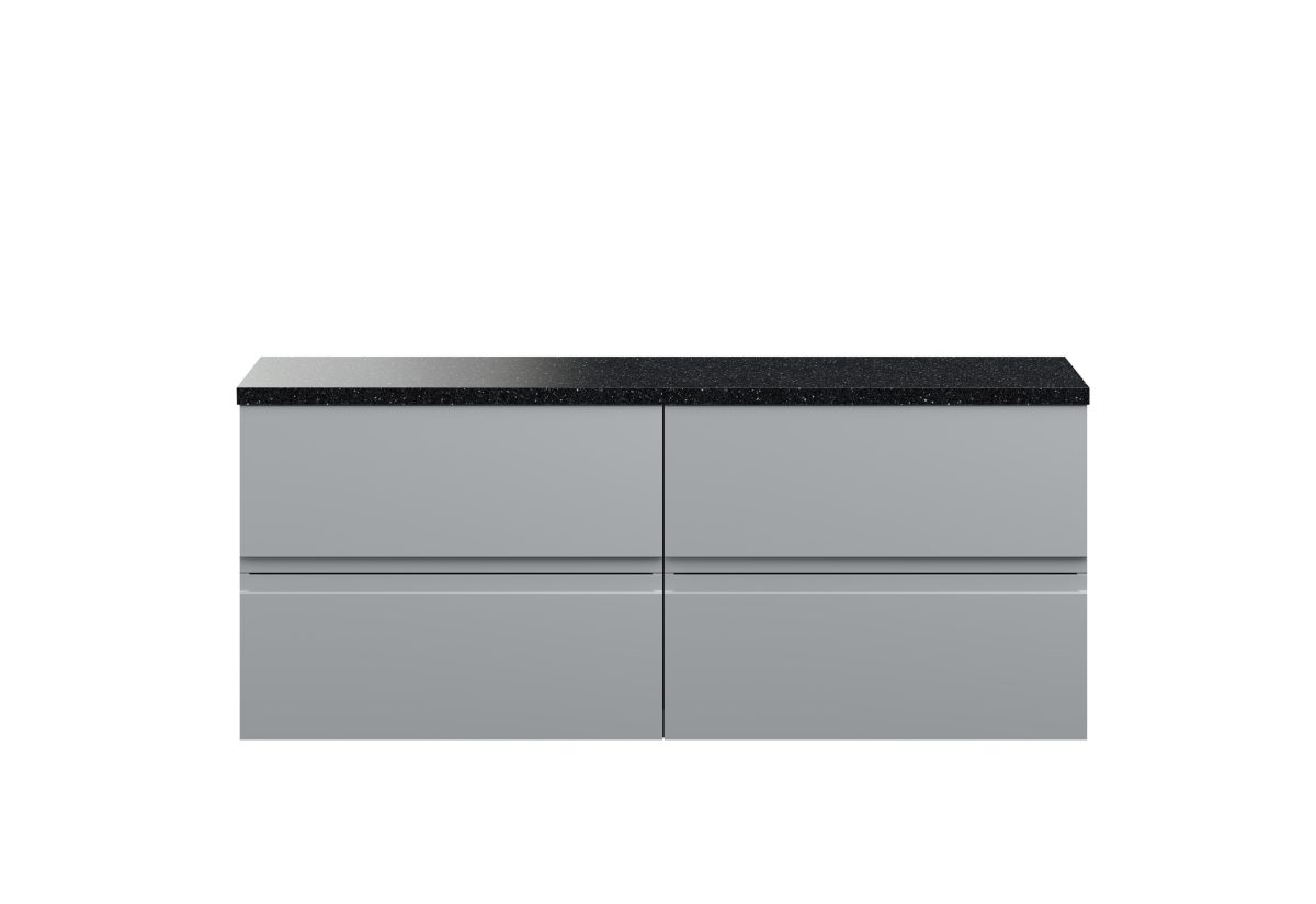 1200mm Wall Hung 4-Drawer Unit & Laminate Worktop - Image 1