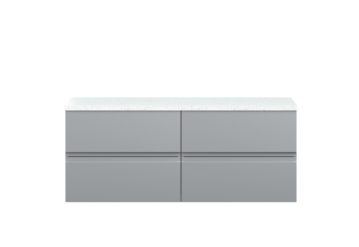 1200mm Wall Hung 4-Drawer Unit & Laminate Worktop - Image 1