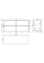 1200 Wall Hung 4 Drawer Unit & Worktop - Image 2
