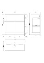 800mm Floor Standing 2-Door Vanity Unit & Basin 3 - Image 3