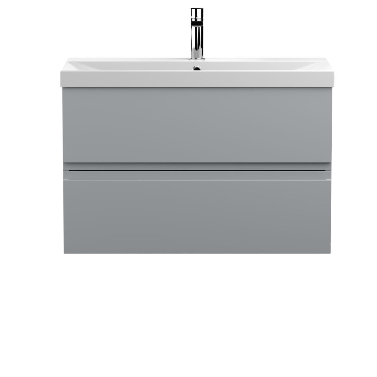 800mm Wall Hung 2-Drawer Vanity Unit & Basin 3 - Image 1