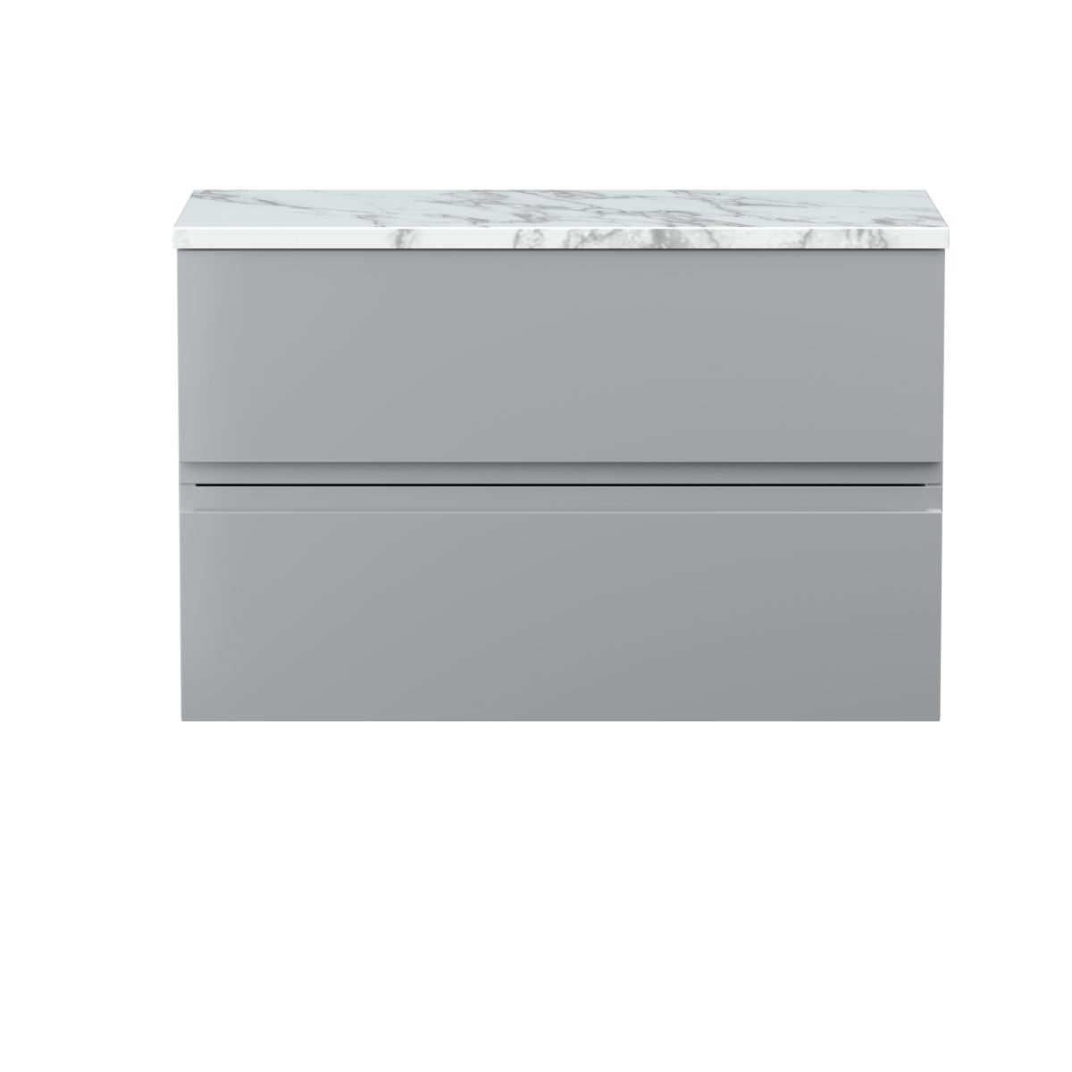 800mm Wall Hung 2-Drawer Unit & Laminate Worktop - Image 1