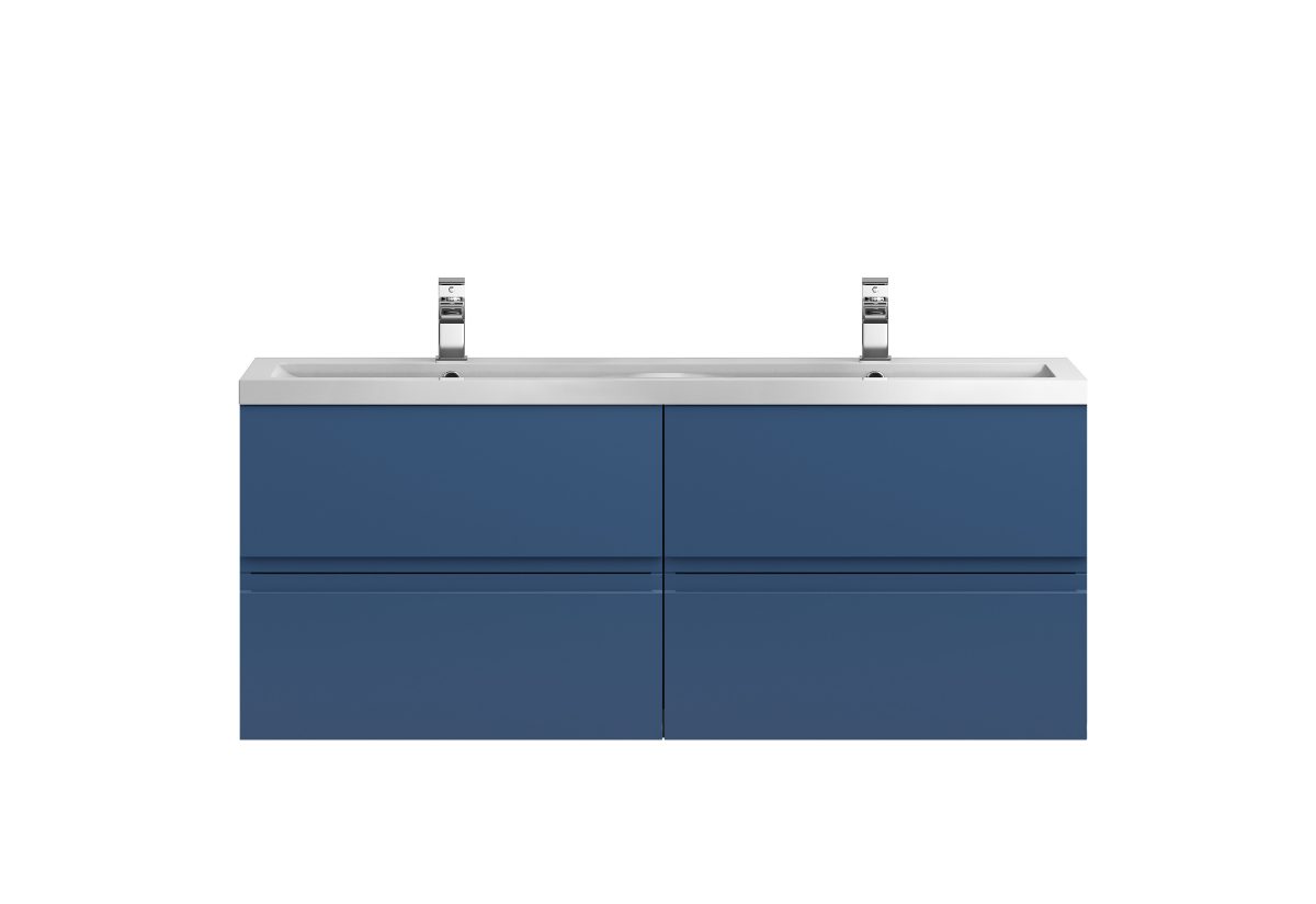 1200 Wall Hung 4 Drawer Vanity & Double Basin - Image 1