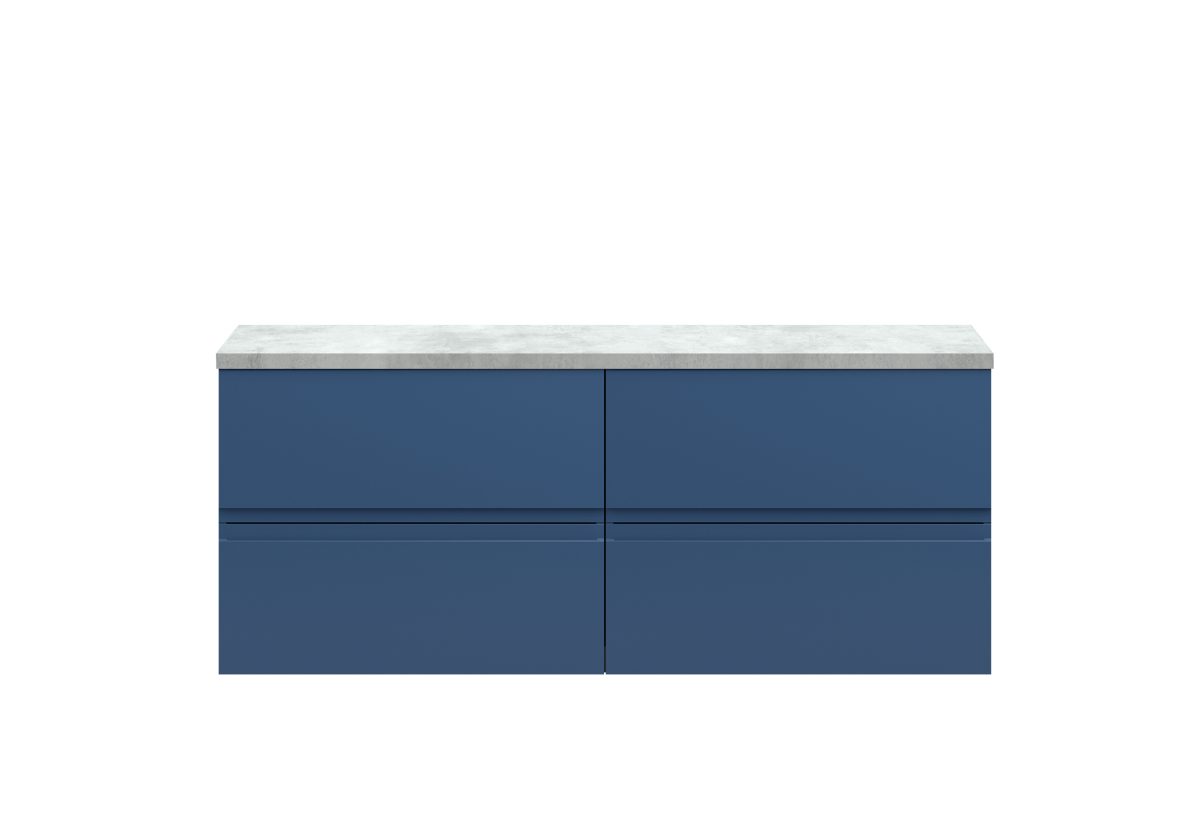 1200mm Wall Hung 4-Drawer Unit & Laminate Worktop - Image 1