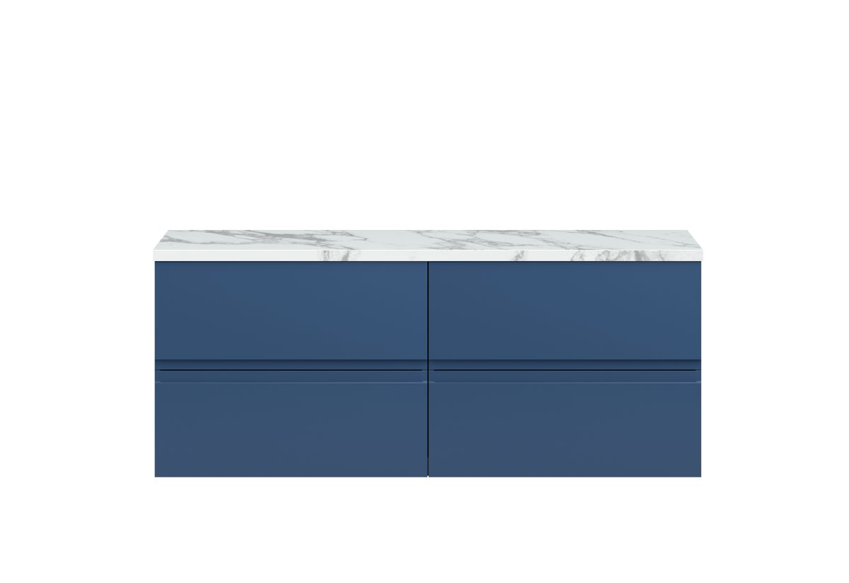 1200mm Wall Hung 4-Drawer Unit & Laminate Worktop - Image 1