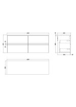 1200mm Wall Hung 4-Drawer Unit & Laminate Worktop - Image 2