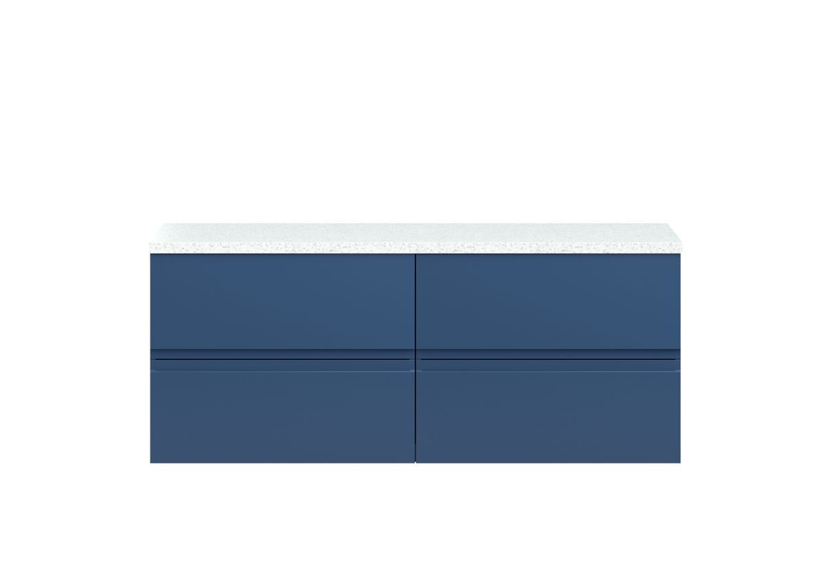 1200mm Wall Hung 4-Drawer Unit & Laminate Worktop - Image 1