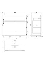 800mm Floor Standing 2-Door Vanity Unit & Basin 1 - Image 3