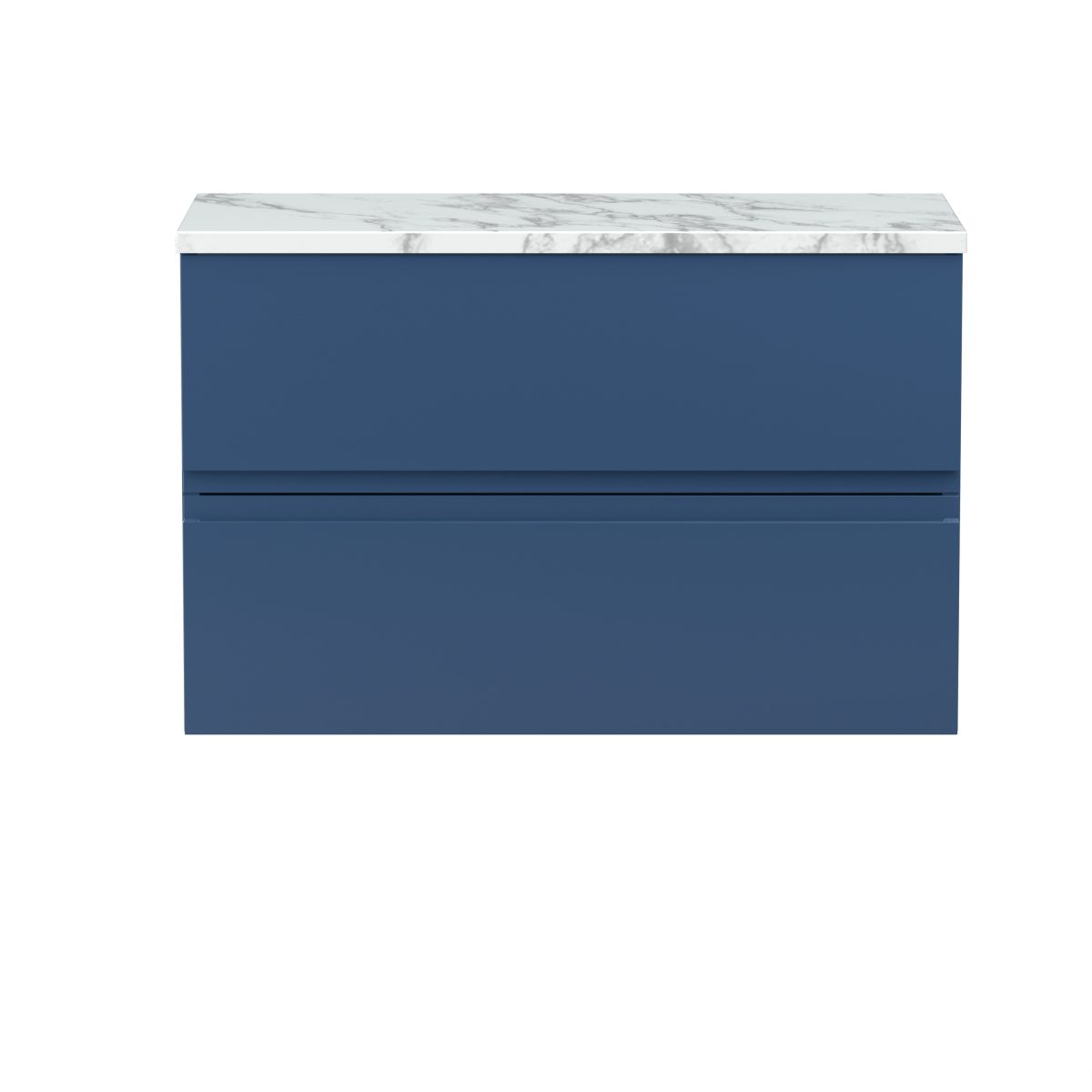 800mm Wall Hung 2-Drawer Unit & Laminate Worktop - Image 1