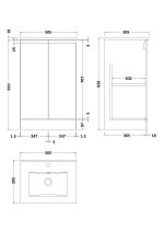 500mm Floor Standing 2-Door Vanity Unit & Basin 2 - Image 3