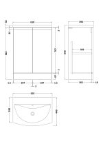 600mm Floor Standing 2 Door Vanity Unit & Basin 4 - Image 3