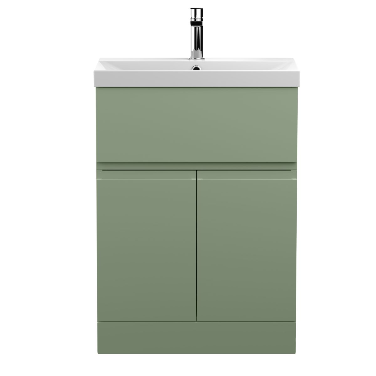 600mm Floor Standing 2 Door/Drawer Unit & Basin 3 - Image 1
