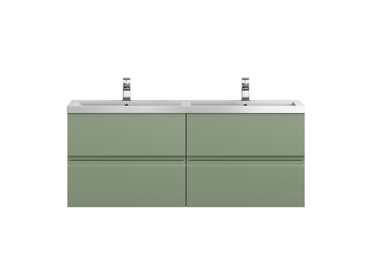 1200 Wall Hung 4 Drawer Vanity & Double Basin - Image 1