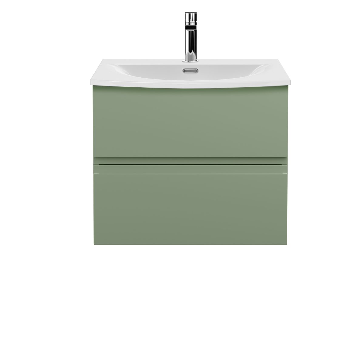 600mm Wall Hung 2 Drawer Unit & Basin 4 - Image 1