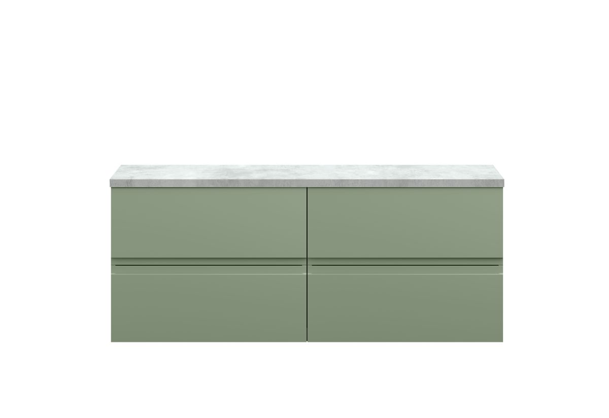 1200mm Wall Hung 4-Drawer Unit & Laminate Worktop - Image 1
